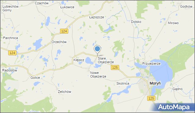 mapa Stare Objezierze, Stare Objezierze na mapie Targeo